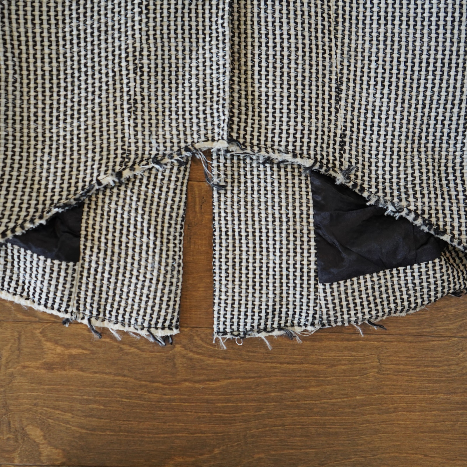 Dylan Lex Jagger Riding Jacket Black White Tweed Velvet Collar Leather Pocket Xs — image 8 of 8